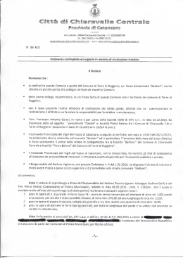 leggi l`ordinanza - Citt&agrave; di Chiaravalle Centrale