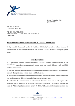 Segnalazione presunta attivit&agrave; abusiva nel comune di Milano