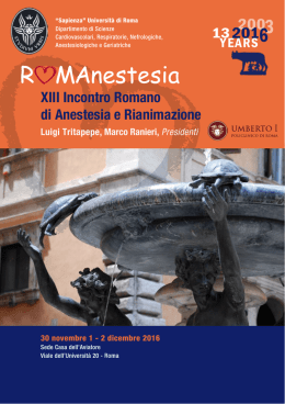 XIII Incontro Romano di Anestesia e Rianimazione