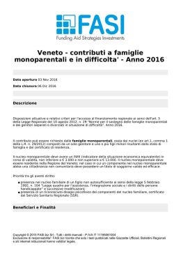 Veneto - contributi a famiglie monoparentali e in difficolta