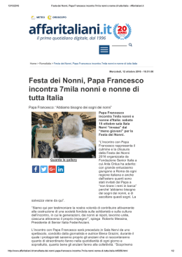 Festa dei Nonni, Papa Francesco incontra 7mila