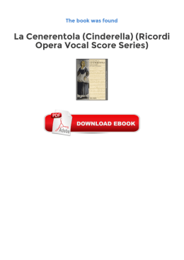 La Cenerentola (Cinderella) (Ricordi Opera Vocal Score Series