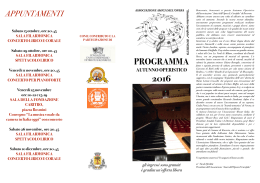PROGRAMMA AUTUNNO 2016 - Amici dell`Opera Rovereto