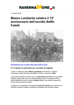 Massa Lombarda celebra il 72° anniversario dell