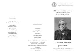 Gargnano 2016 - Programma "Giosuè Carducci prosatore"
