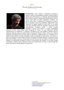 Pierrick Sorin - Teatro Lirico di Cagliari