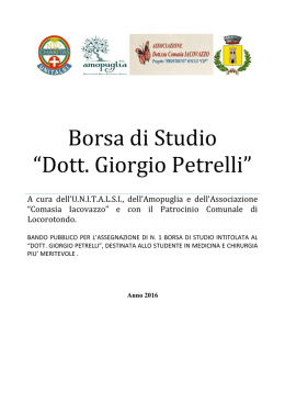 Borsa di Studio “Dott. Giorgio Petrelli”