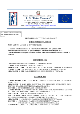 Leggi tutto - Istituto d`Istruzione Superiore "Pietro Canonica" Vetralla