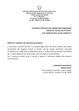 Per scaricare il calendario cliccare qui