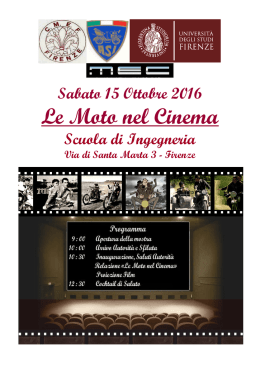 Le Moto nel Cinema - Università degli Studi di Firenze