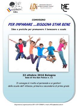Per imparare...bisogna stare bene