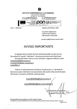 leggi qui l`avviso - Istituto Comprensivo 6 Modena