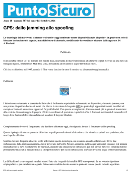 Stampa - GPS: dallo jamming allo spoofing