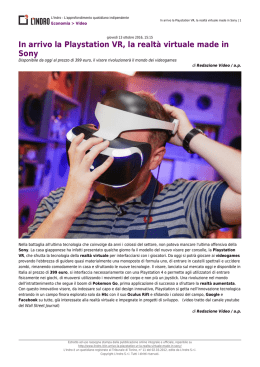 In arrivo la Playstation VR, la realtà virtuale made in Sony