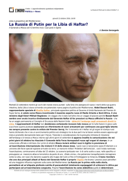 La Russia di Putin per la Libia di Haftar?