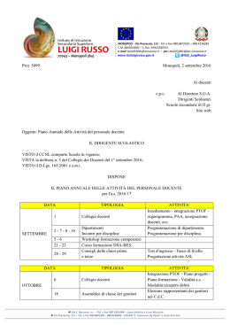 Piano annuale delle attivit&agrave; 2016 2017