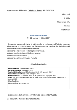 Piano Annuale delle Attivit&agrave; 2016