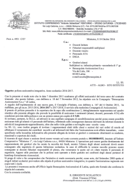 Polizza assicurativa integrativa. Anno scolastico 2016-2017.