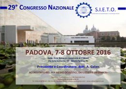 padova, 7-8 ottobre 2016 - SIETO Società Italiana di Ergoftalmologia
