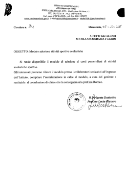 Modulo di adesione attivit&agrave; di potenziamento