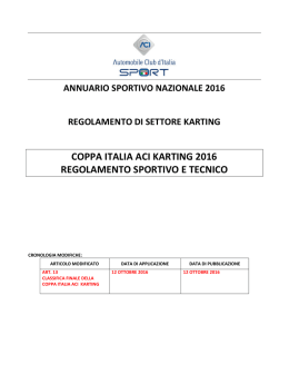 Aggiornamento del regolamento per la Coppa Italia Kart, clicca quì