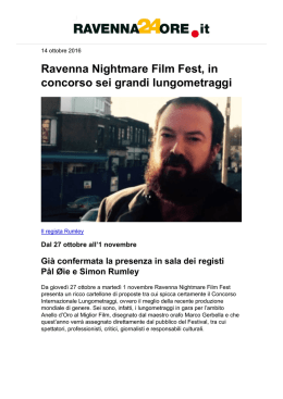 Ravenna Nightmare Film Fest, in concorso sei
