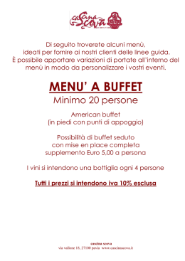 menu` a buffet - Cascina Scova
