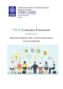Catalogo Offerta Formativa F.I.D.A.E. LOMBARDIA a.s 2016/2017