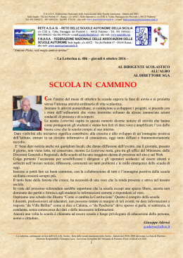 Letterina ASASI n 486 di Gioved&igrave; 6 Ottobre 2016 formato PDF