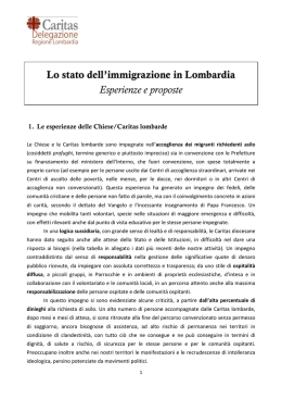 Lo stato dell`immigrazione in Lombardia