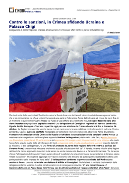 Contro le sanzioni, in Crimea sfidando Ucraina e Palazzo