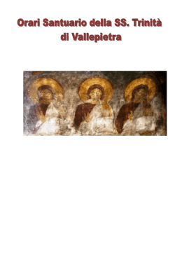 per il degli orari 2016 - Santuario della SS. Trinit&agrave; di