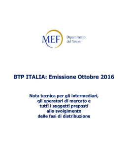 BTP Italia Decima Emissione - Nota per gli