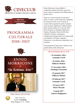 2016-2017 ENNIO MORRICONE e "la Settima Arte" brochure