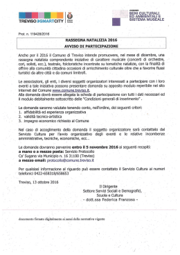 Leggi l`avviso - Comune di Treviso