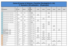 lezioni 1&deg; semestre a.a. 2016-2017 (aggiornato al 3 ottobre)