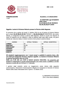 Lezioni di scienze motorie in piscina - RUSSELL