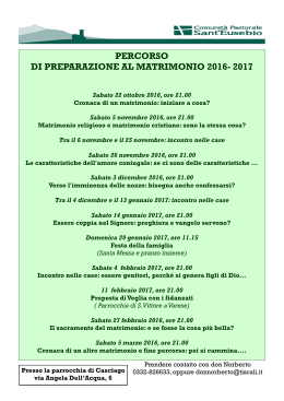 percorso di preparazione al matrimonio 2016- 2017