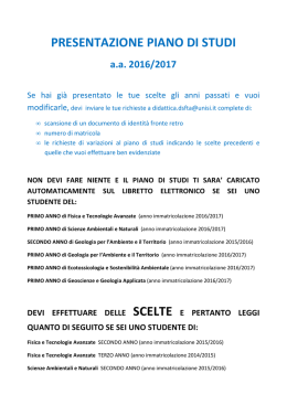 NOTA per le REGOLE DI SCELTA a.a. 2016-2017