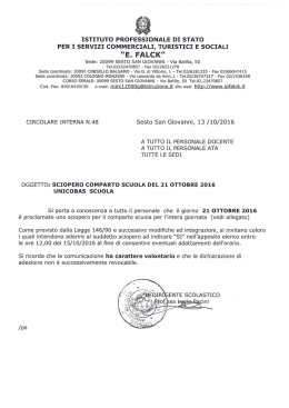 SCIOPERO 21 OTTOBRE 2016
