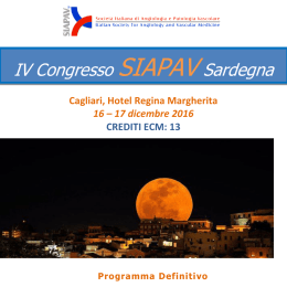 IV Congresso SIAPAV Sardegna