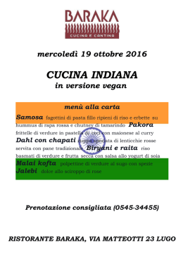 cucina indiana - Events Romagna