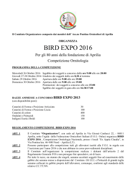 Regolamento Mostra bird expo 2016