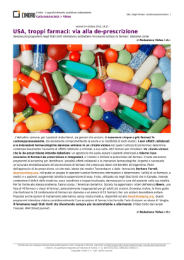 USA, troppi farmaci: via alla de-prescrizione