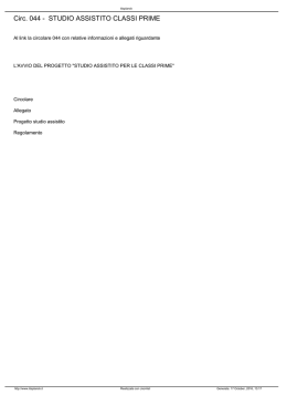Circ. 044 - STUDIO ASSISTITO CLASSI PRIME