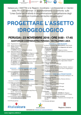 mercoledì 23 novembre (Perugia) - Consiglio Nazionale dei Geologi