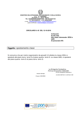 Oggetto: spostamento classi