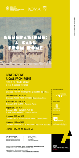 GENERAZIONE: A CALL FROM ROME
