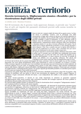 Decreto terremoto/3. Miglioramento sismico «flessibile