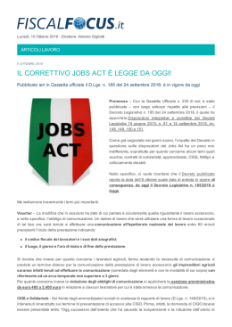 Correttivo Job Acts- LEGGE